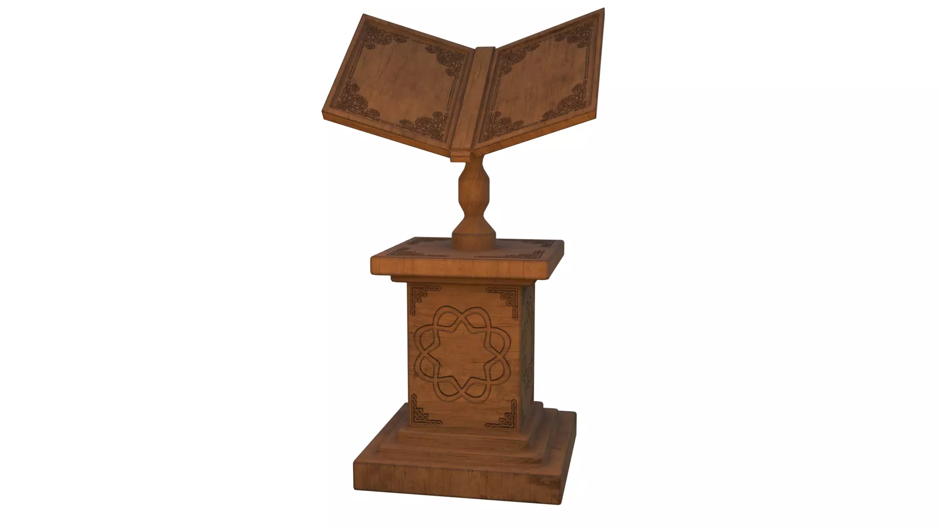 Old book stand Low-poly 3D model_0
