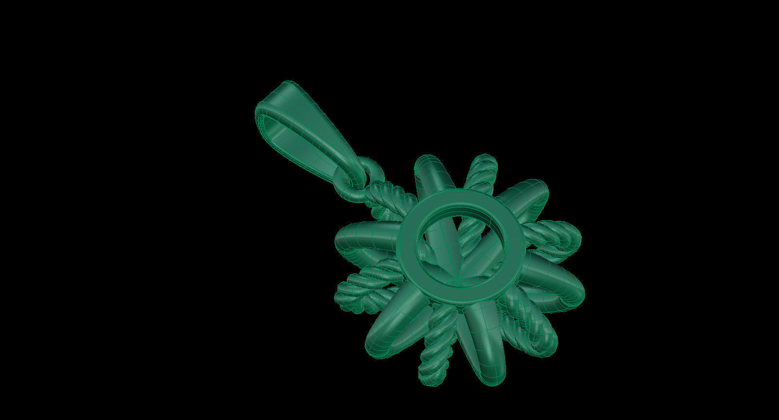 Starburst Pendant with Diamonds size 10 mm 3D print model_9