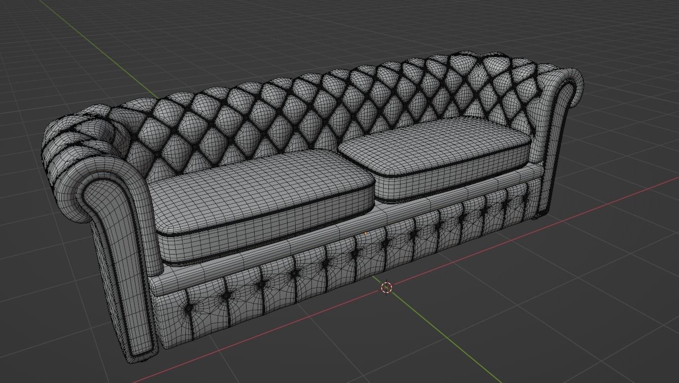 Chesterfield Sofa Old  3D model_1