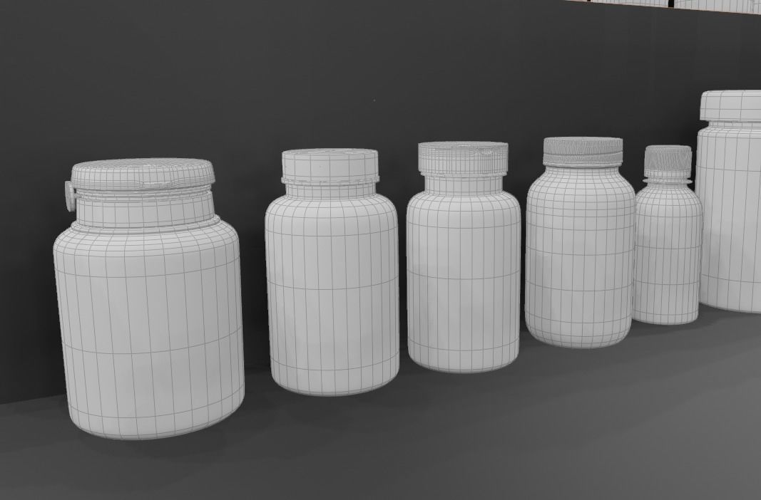 Medicine container package 3D model_1