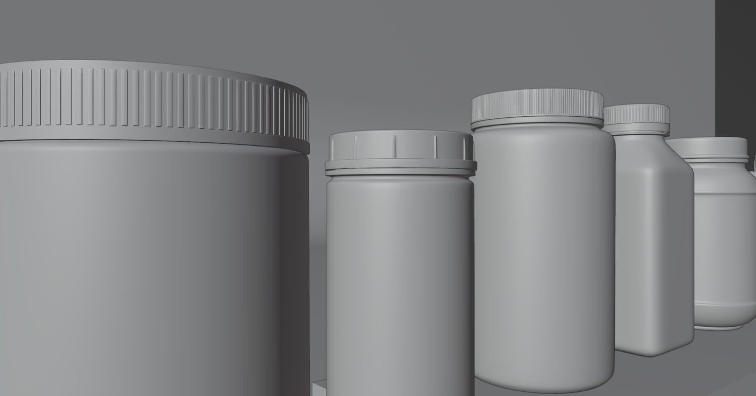 Medicine container package 3D model_4