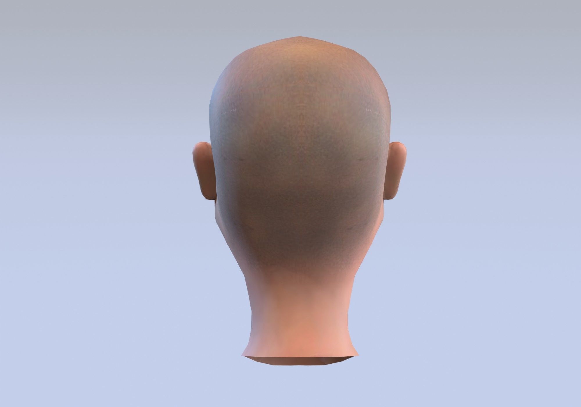 cartoon male head with inner mouth Low-poly 3D model_2