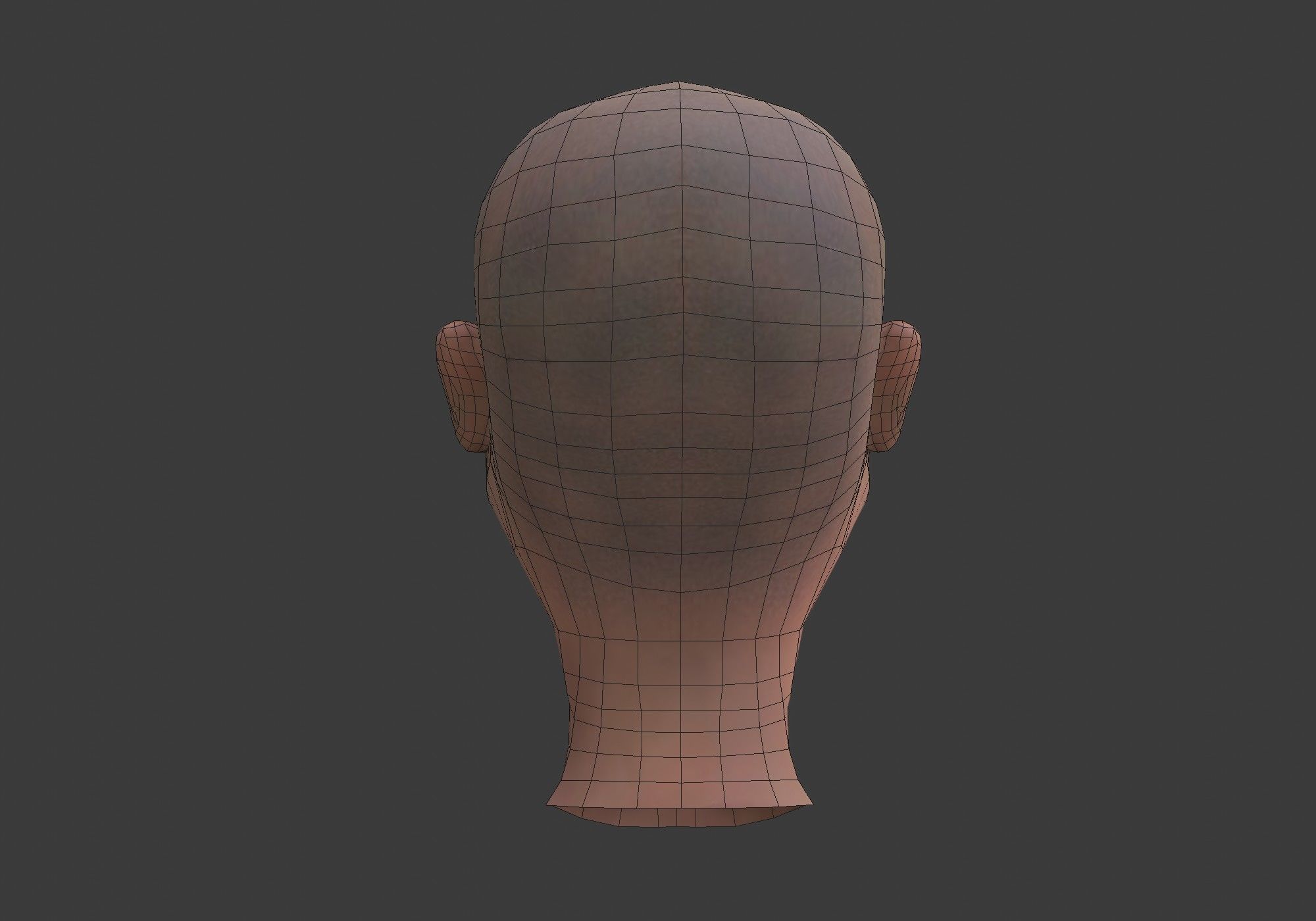 cartoon male head with inner mouth Low-poly 3D model_10