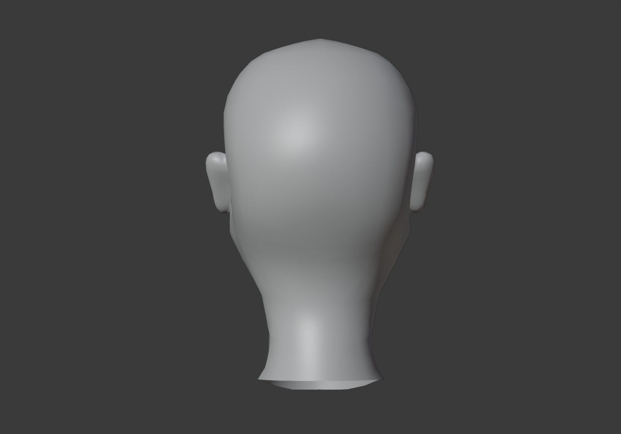 cartoon male head with inner mouth Low-poly 3D model_7