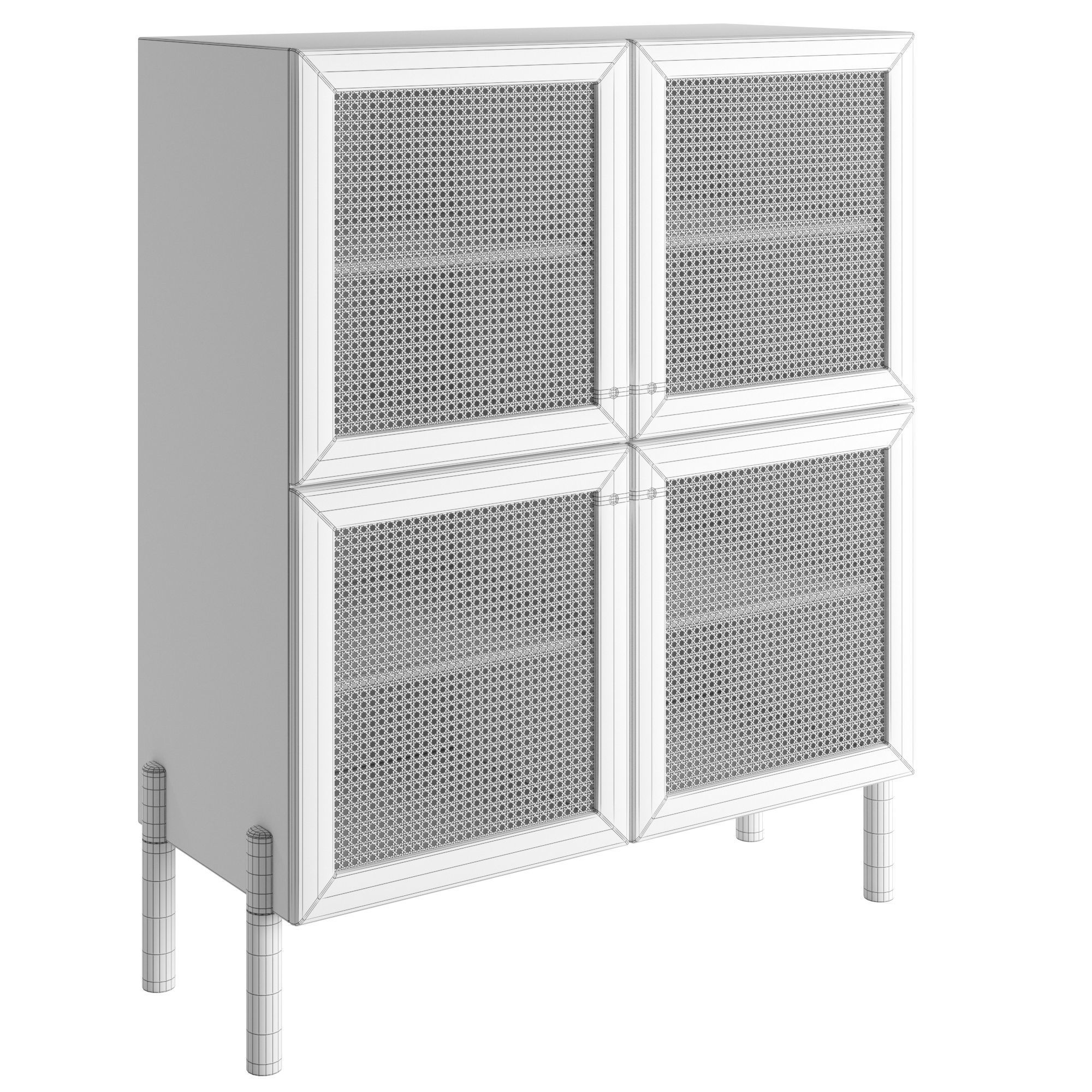 Scandinavian chest of 4 drawers 3D model_2