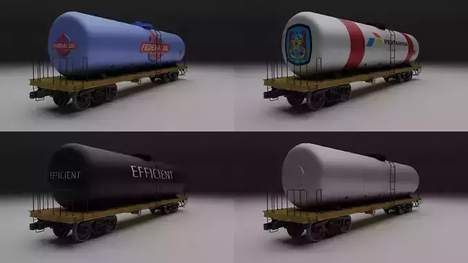 Railway tank Low-poly 3D model