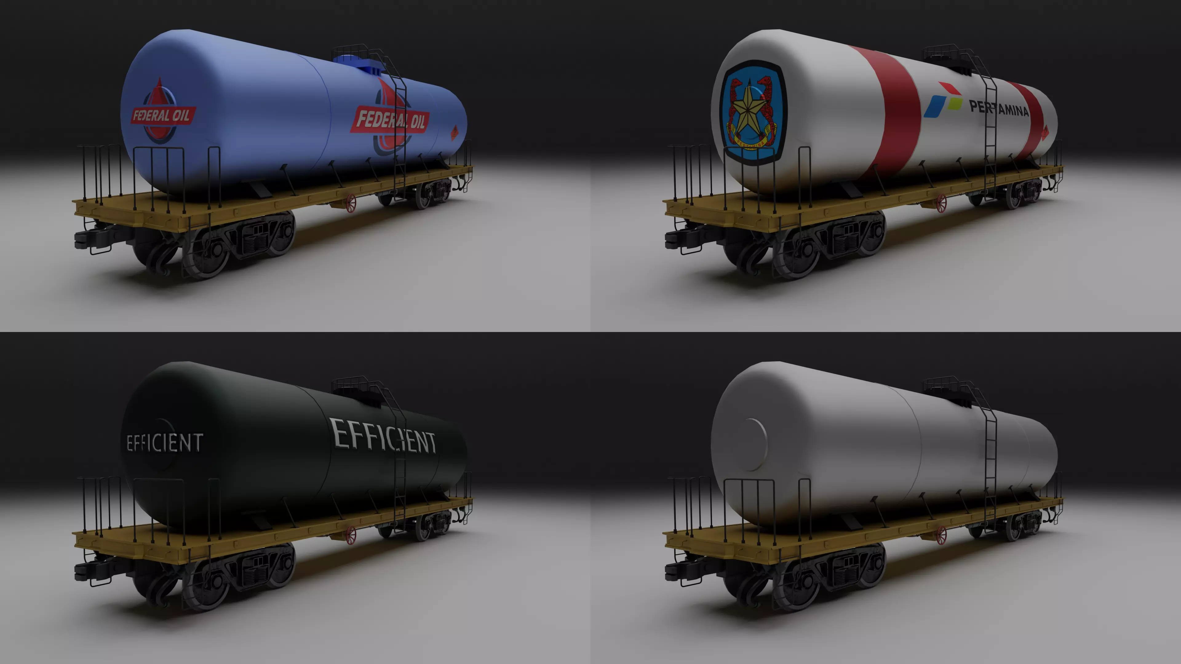 Railway tank Low-poly 3D model
