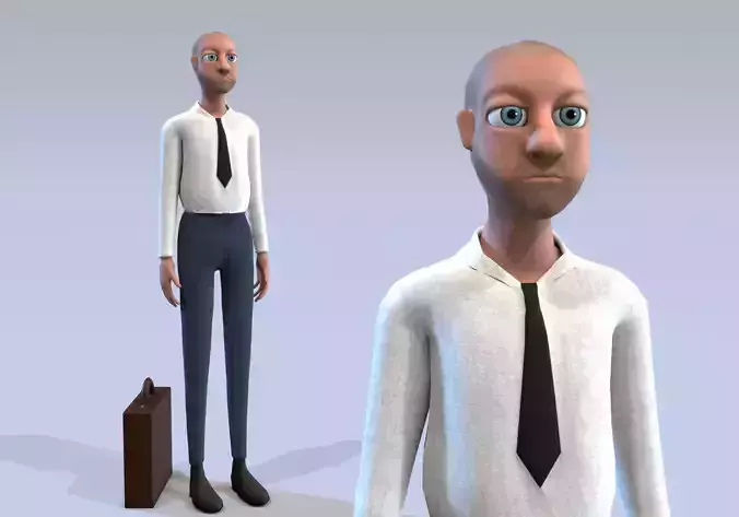 cartoon man with tie