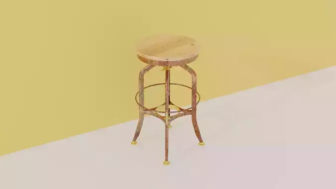 Wooden chair with metallic and gold finish