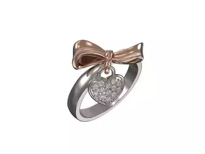 1003-Bow-knot heart ring
