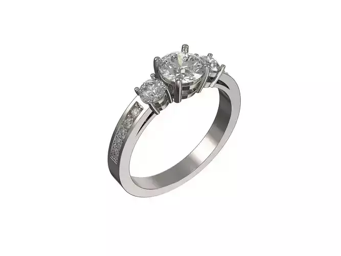 1005-Engagement ring with 3 diamonds