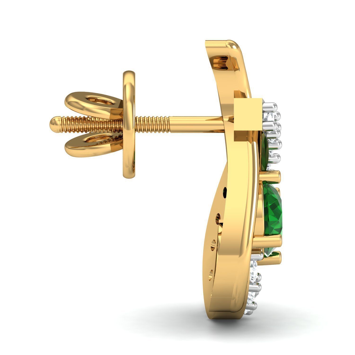 Oval Diamond Earrings  3D print model_2