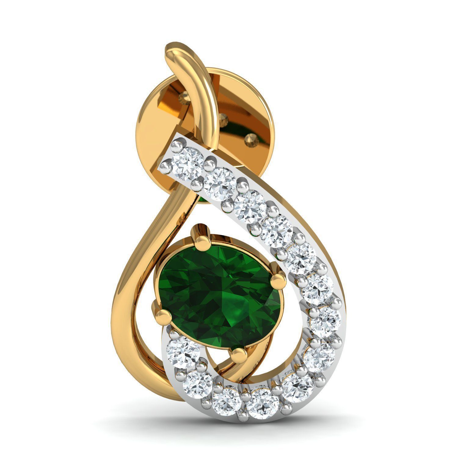 Oval Diamond Earrings  3D print model_1