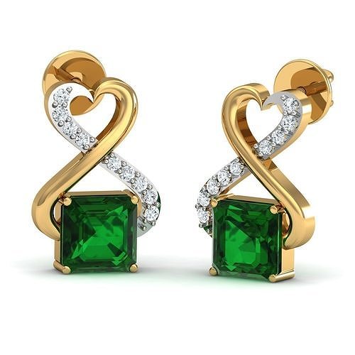 Earrings Diamond earrings 3D print model