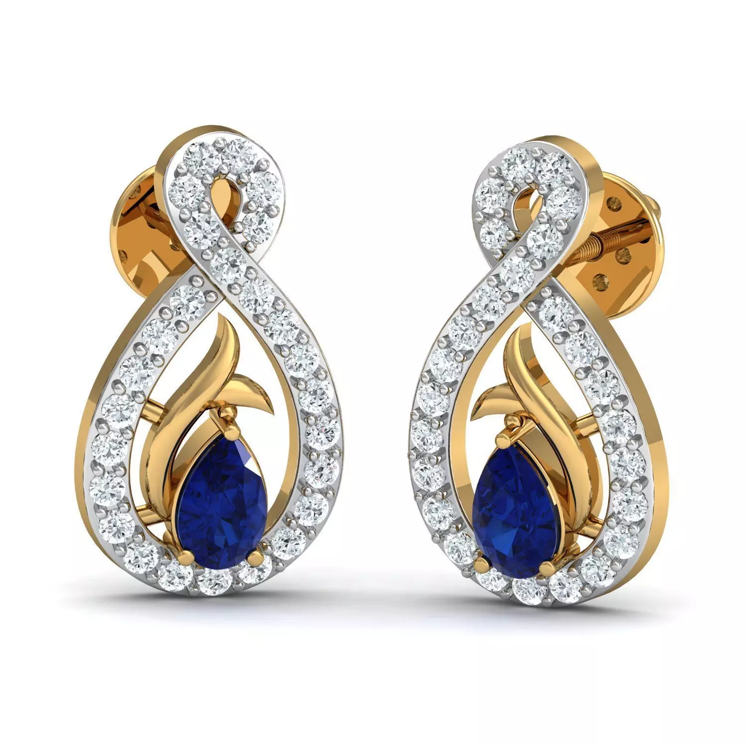 Pear Diamond Earring  3D print model_0