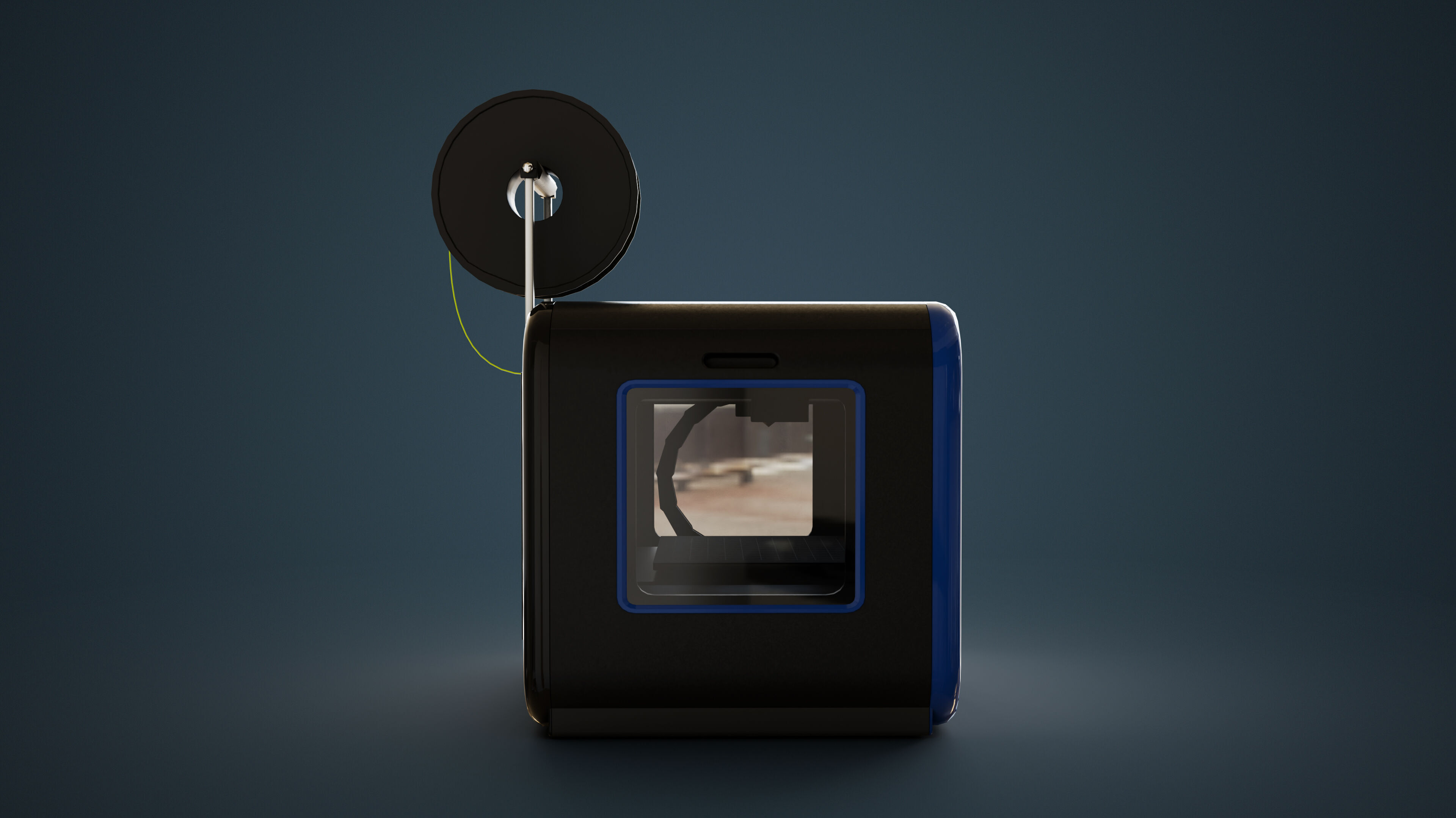 3D Printer With Spool Of Filament Low-poly 3D model_7