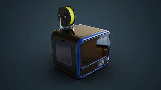 3D Printer With Spool Of Filament Low-poly 3D model