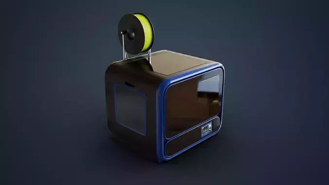 3D Printer With Spool Of Filament Low-poly 3D model