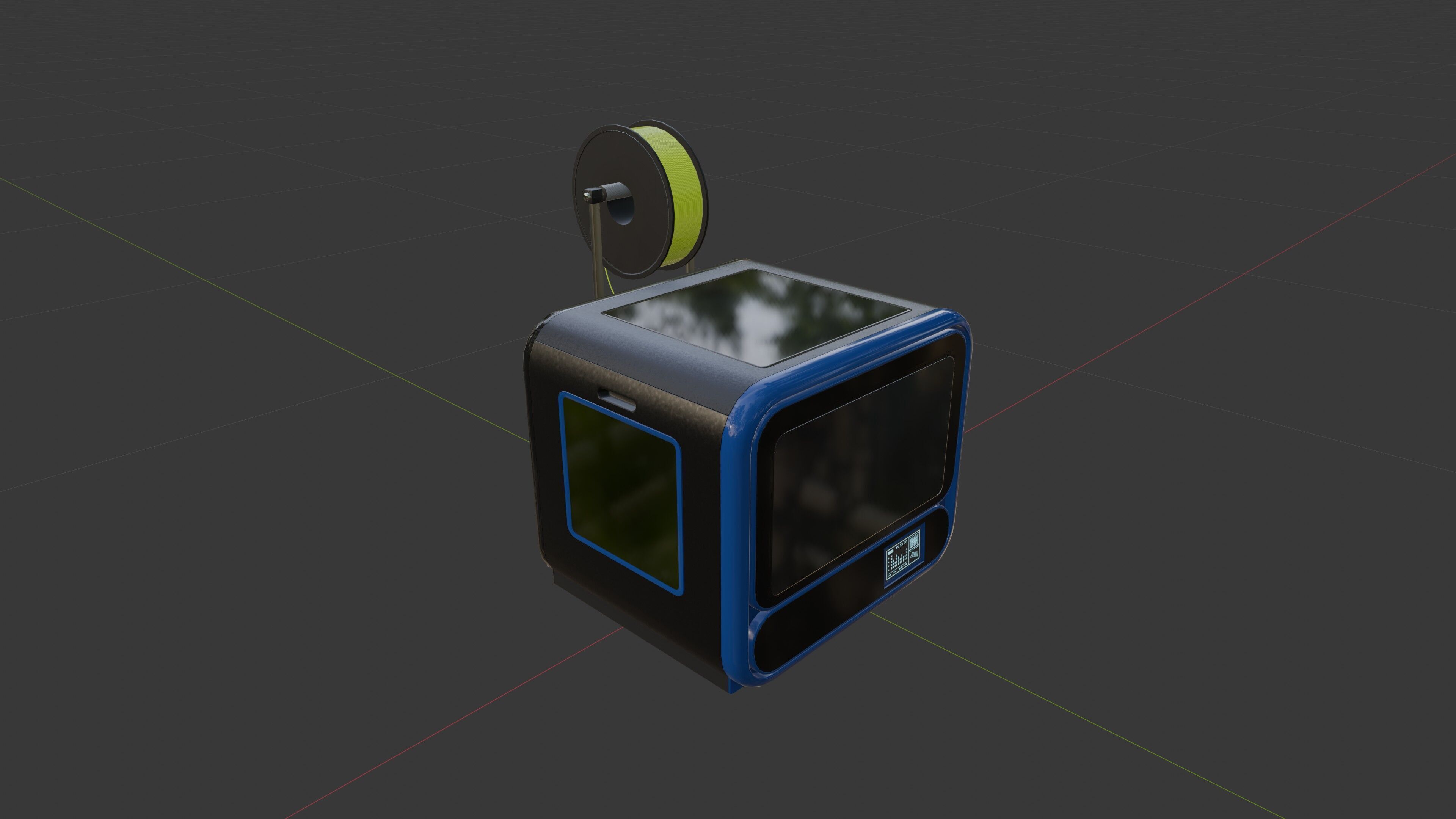 3D Printer With Spool Of Filament Low-poly 3D model_11