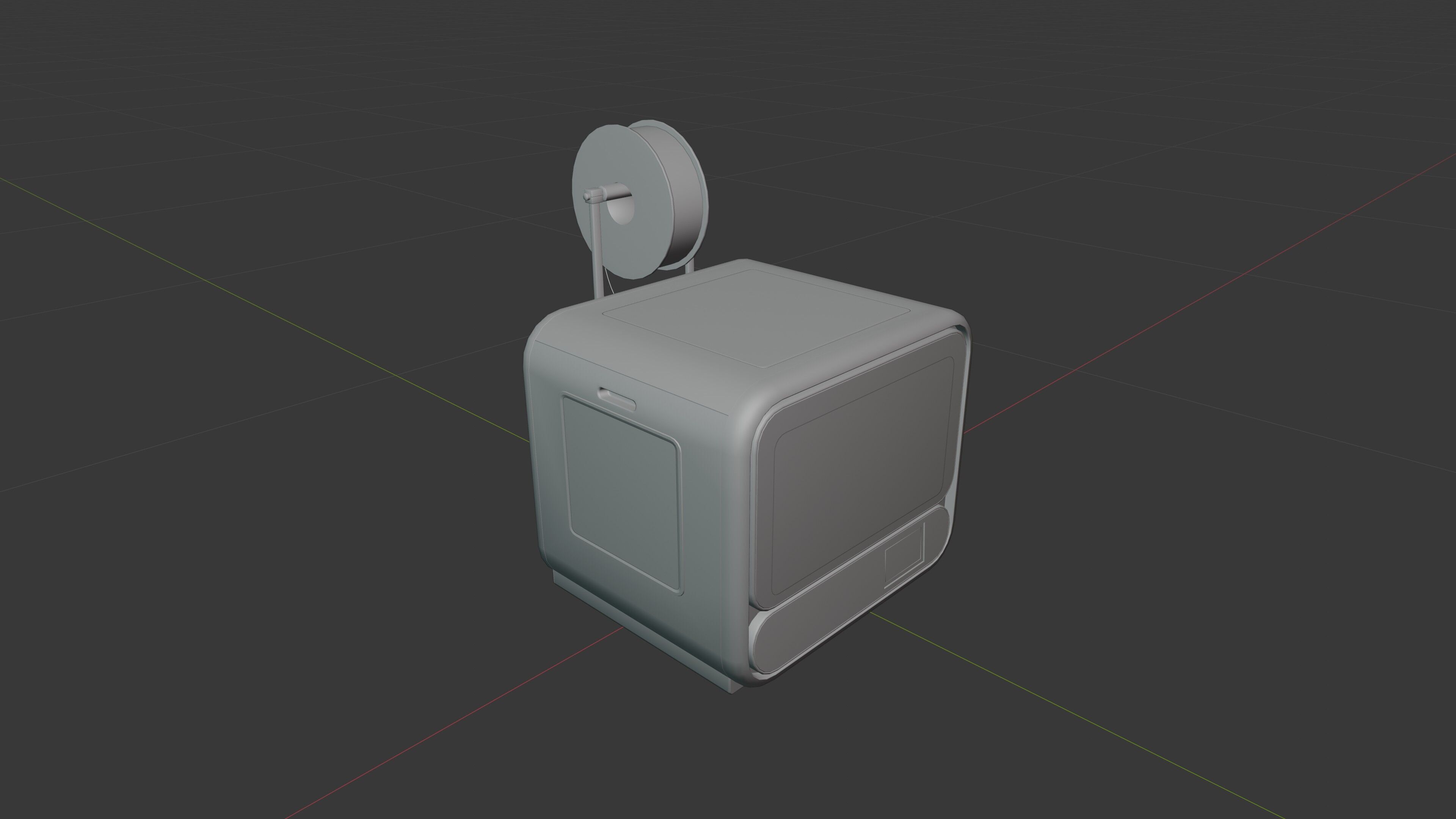3D Printer With Spool Of Filament Low-poly 3D model_12