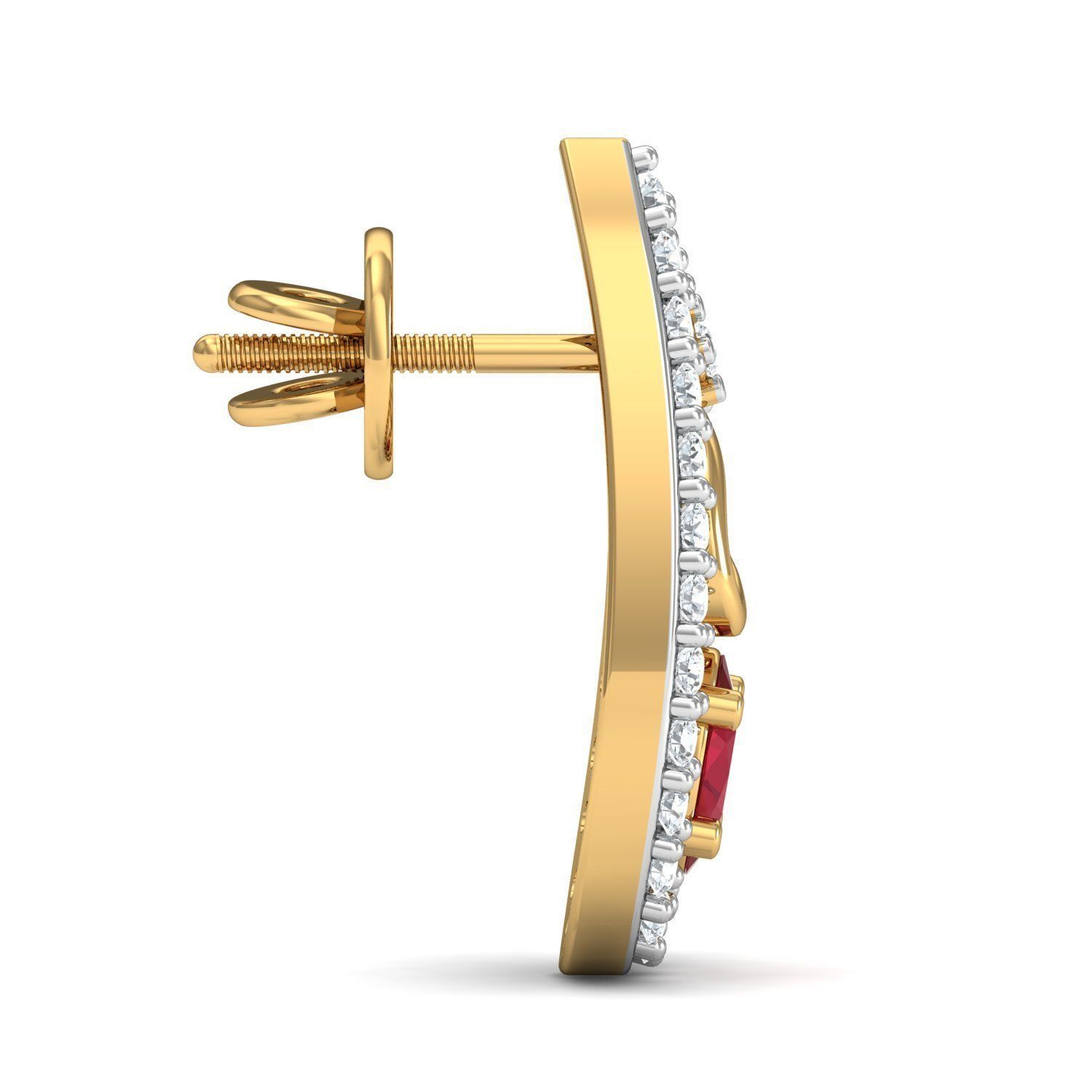 Oval Diamond Earring 3D print model_2