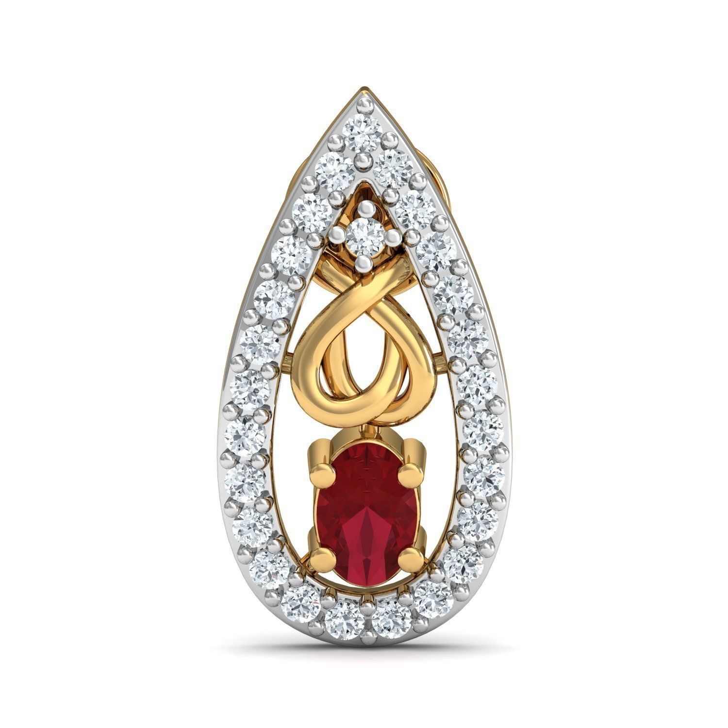 Oval Diamond Earring 3D print model_1
