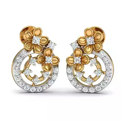 Diamond Hoop Earrings 3D print model