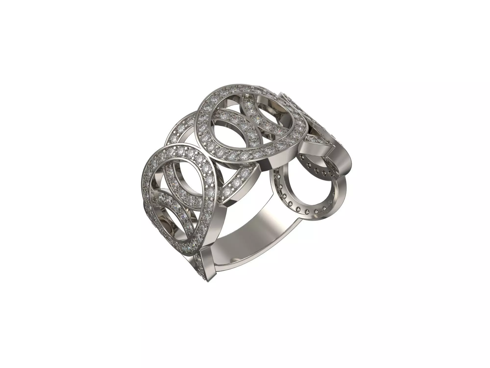 1013-Golden ring with diamonds 3D print model_0