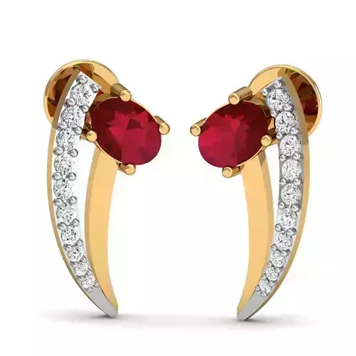 Oval Diamond EARRINGS 3D print model