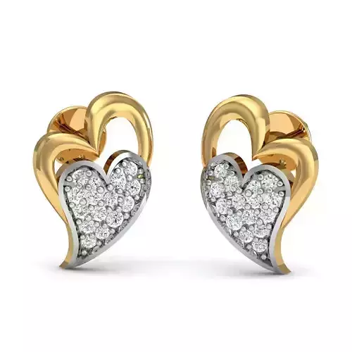 Heart diamond earrings