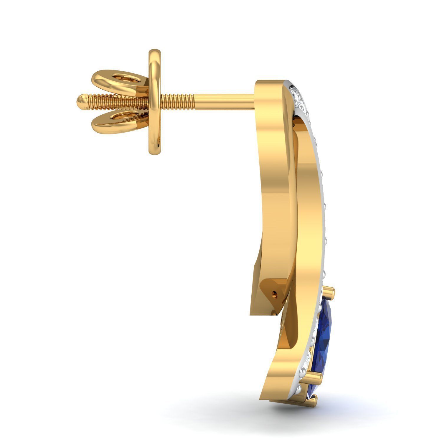 Oval Diamond Earrings 3D print model_2