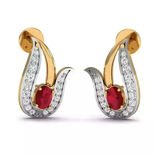 Oval Diamond earring  3D print model