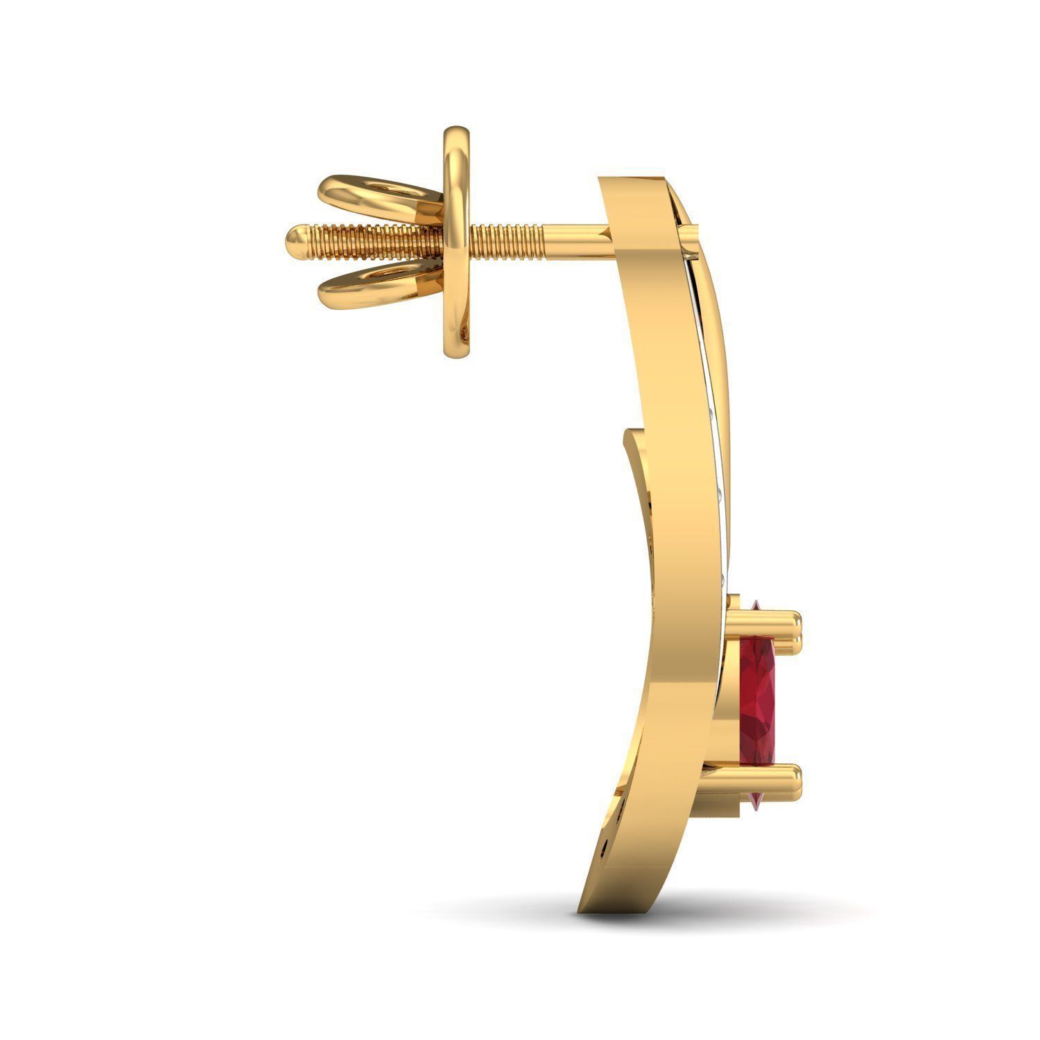 Oval Diamond earring  3D print model_2