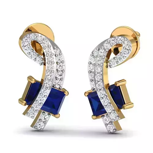 EARRINGS sapphire and diamond