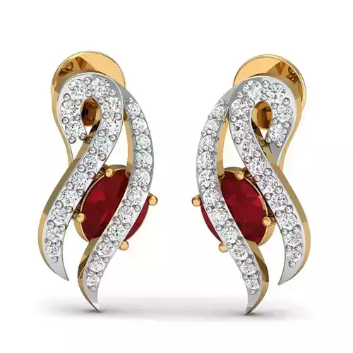 Oval Diamond Earrings 3D print model