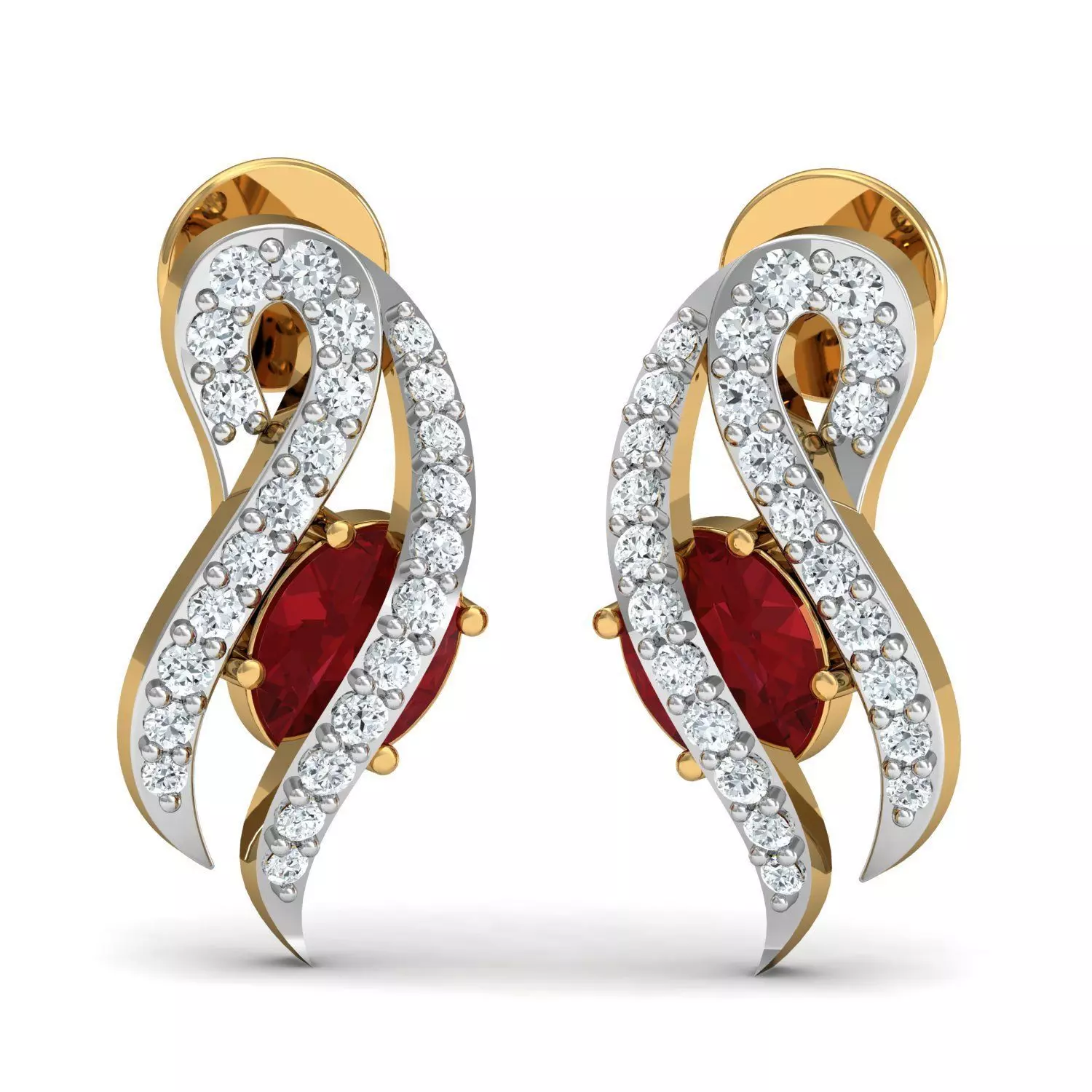Oval Diamond Earrings 3D print model