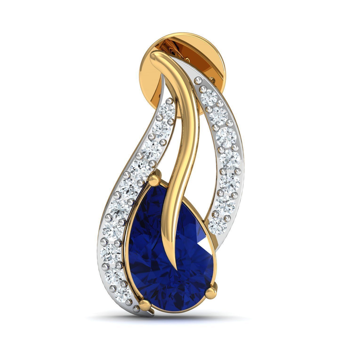 Pear Diamond Earring 3D print model_1