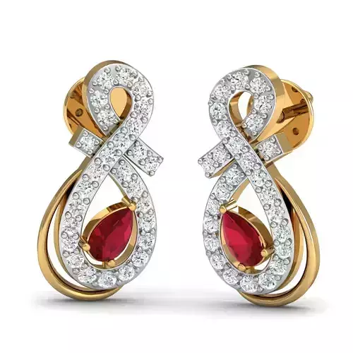 Pear Diamond Earring 3D print model 3D print model