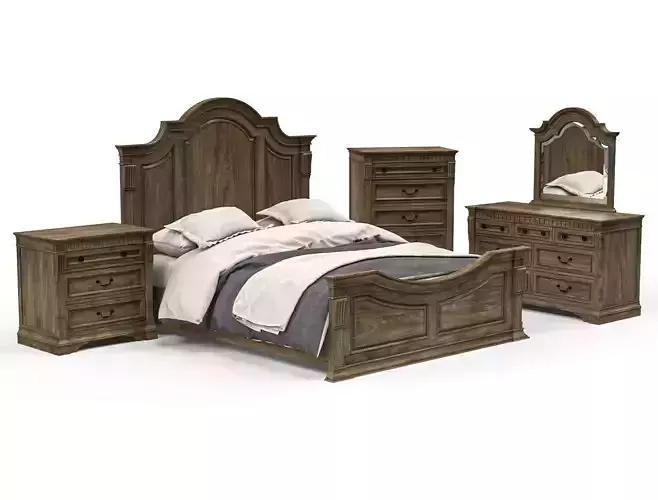 Colonial woodden Bed Set