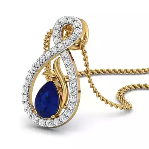 Women Pear Diamond pendant 3D print model
