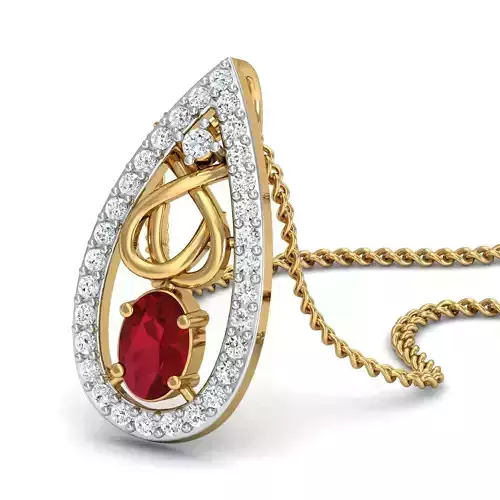  Oval Diamond pendant 3D print model