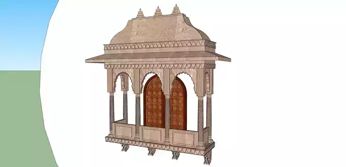 indian jodhpuri stone jharokha window 3D model