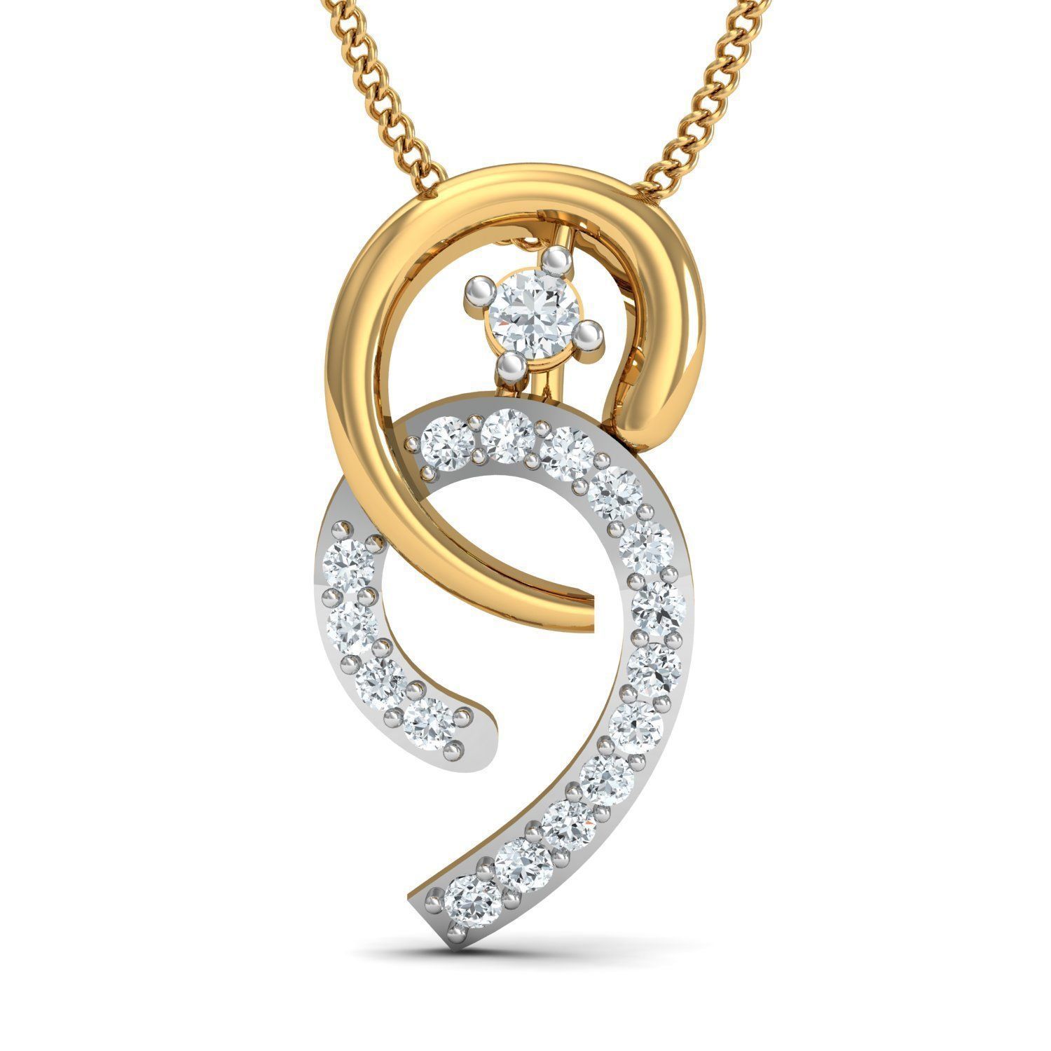 diamond pendant for women  3D print model_1