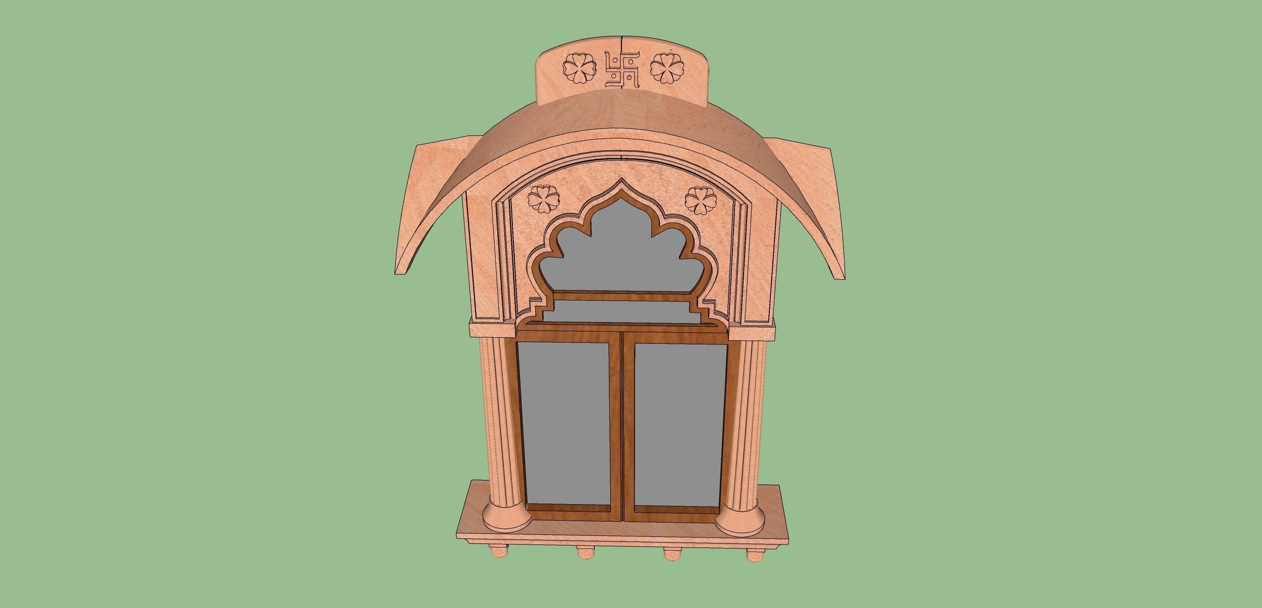 indian jodhpuri stone jharokha window 3D model_4