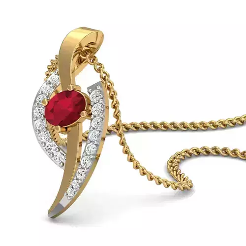 Women Oval Diamond pendant 3dm stl render 3D print model