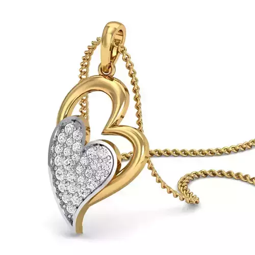 Women Heart pendant 3dm stl render 