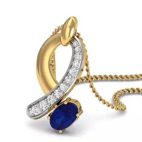 Oval Diamond  pendant 3dm render detail 3D print model
