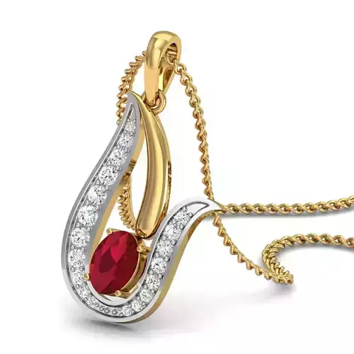 Women Oval Diamond pendant  3D print model