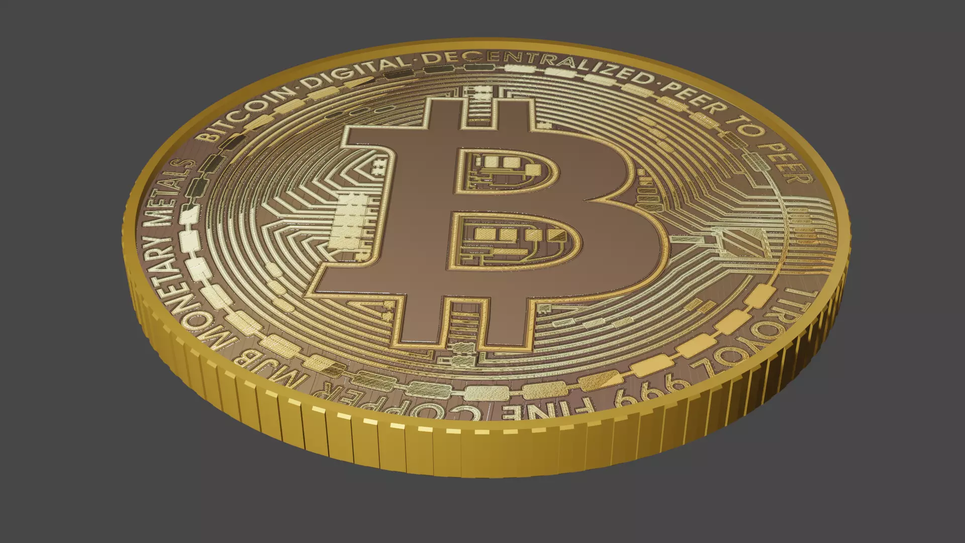Bitcoin 3D coin 3D model_0