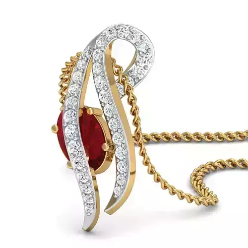 Oval Diamond pendent 3D print model